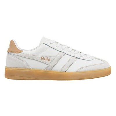 Gola - Womens Viper Leather Sneakers - White/White/Light Caramel/Gum