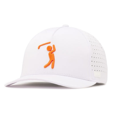 Bogey Bros - Unisex Bogeyman White/Orange Performance Golf Hat Snapback
