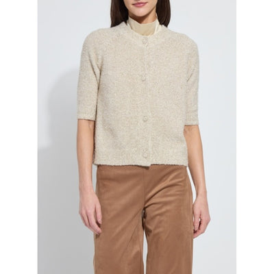 Lysse - Womens Kennedy Short Sleeve Lurex Feather Cardigan Curvy