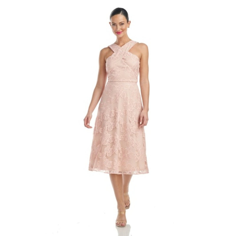 JS Collections - Womens Irene Criss Cross Midi Dress