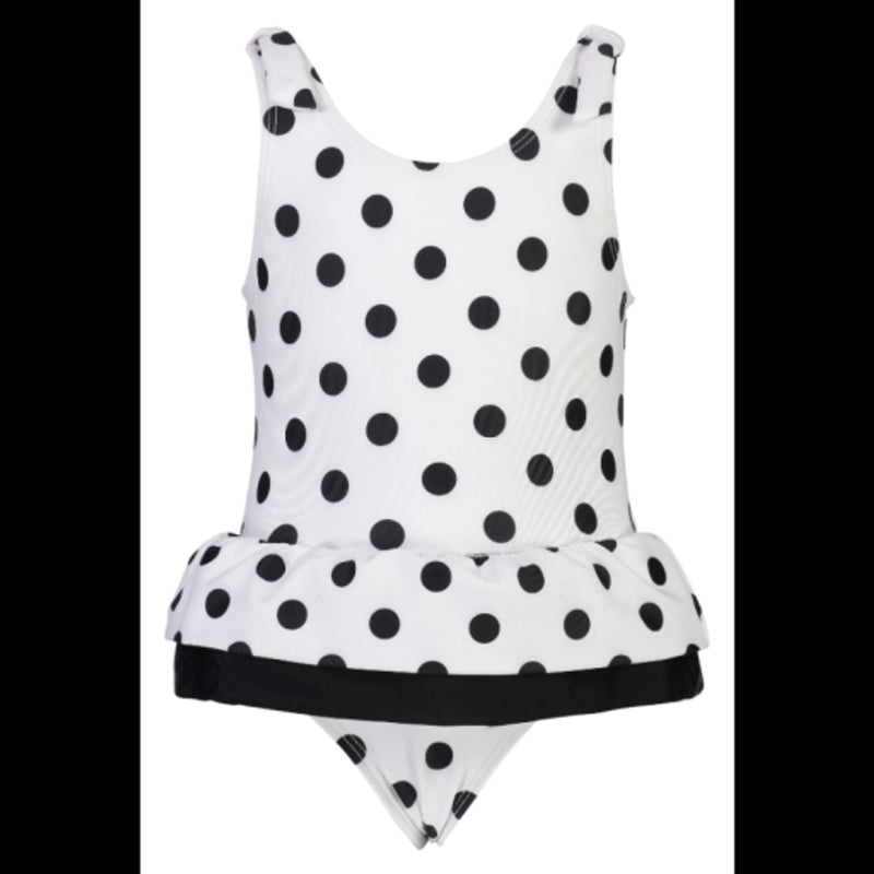 Snapper Rock - Baby Black & White Spot Skirt Swimsuit