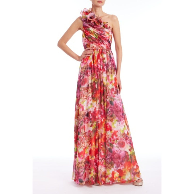 Badgley Mischka - Womens One Shldr Ruffle