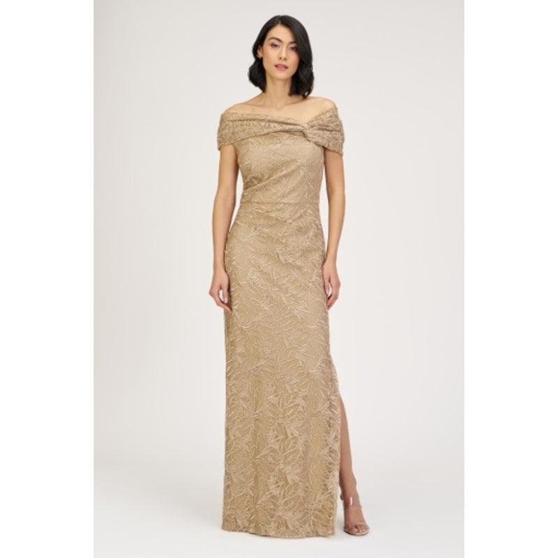 JS Collections - Womens Polly Metallic Gown