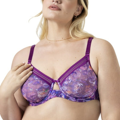 Ariela - Womens No Show Lace Printed Unlined Underwire