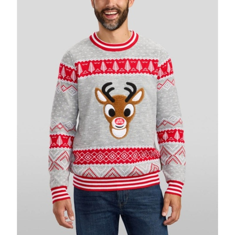 Tipsy Elves - Mens Rudolph Light Up Ugly Christmas Sweater