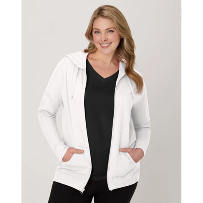 Hanes - Womens Slub Jersey Full Zip Hoodie