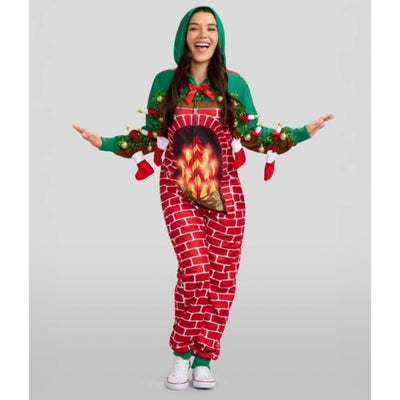 Tipsy Elves - Womens Festive Fireplace Light Up Jumpsuit