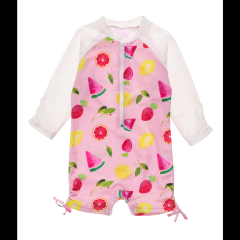 Snapper Rock - Baby Fruit Fiesta Long Sleeve Sunsuit