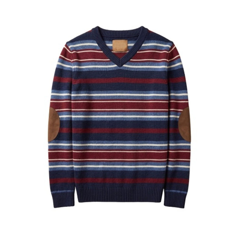 Hope & Henry - Boys Organic V-Neck Sweater with Elbow Patches