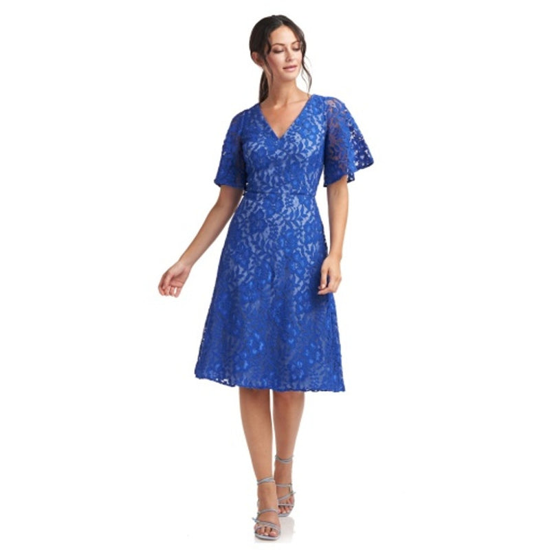 JS Collections - Womens Skye V-Neck Knee Length Dress