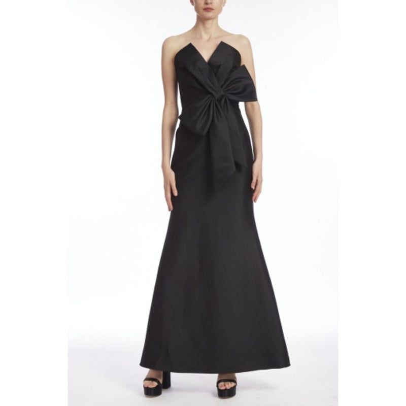 Badgley Mischka - Womens Strpls Bow Gown