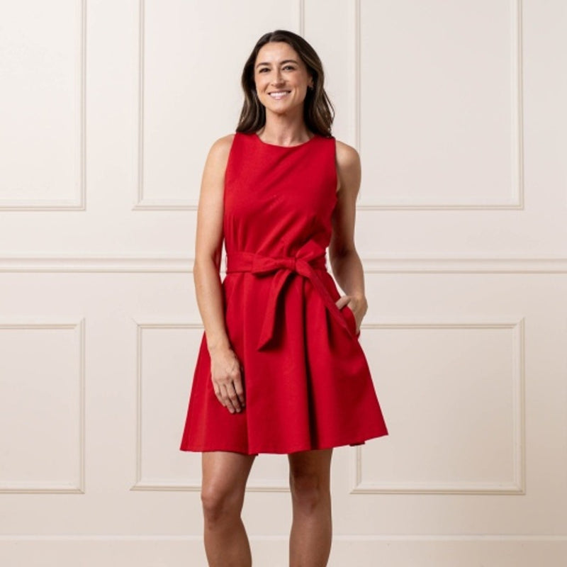 Hope & Henry - Womens Sleeveless Ponte Skater Dress