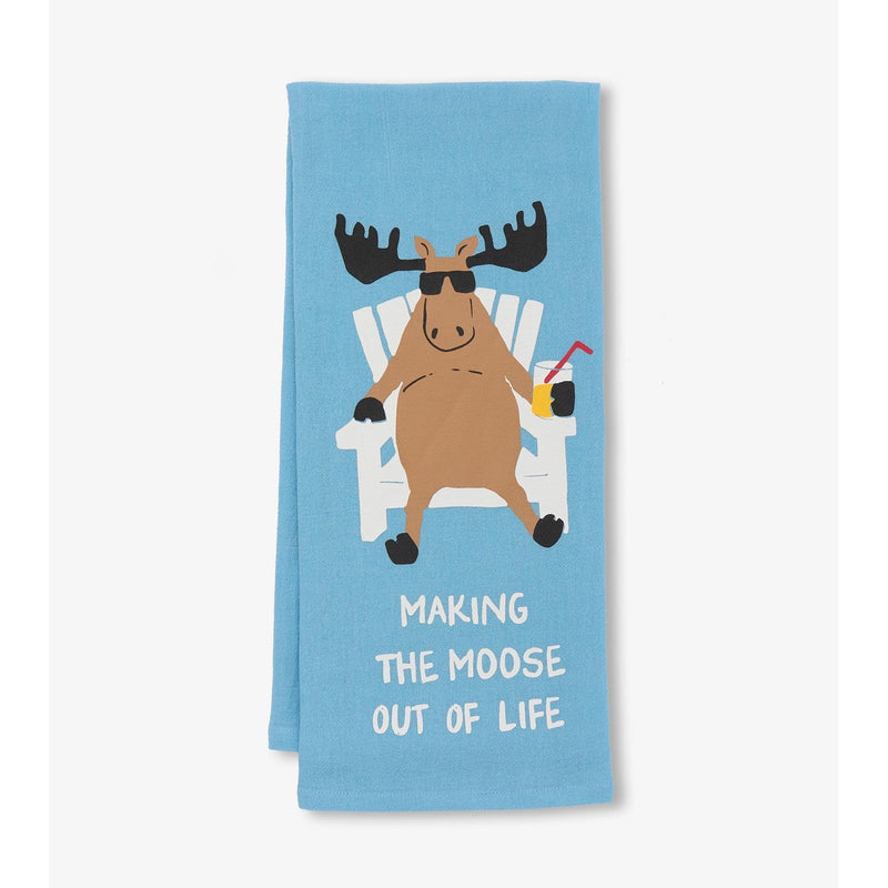 Little Blue House - Unisex Making the Moose Out of Life Tea Towel