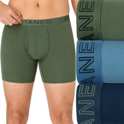 Hanes - Mens Ultimate Men's Boxer Briefs Pack 3-Pack Cotton-Stretch Underwear Moisture-Wicking
