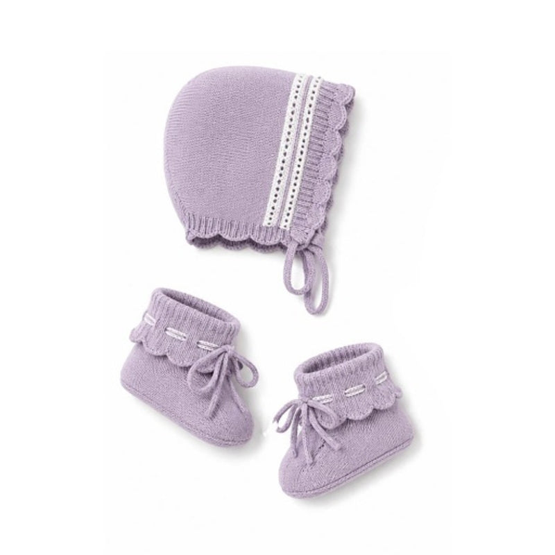 Hope & Henry - Baby Organic Sweater Bonnet and Bootie Set