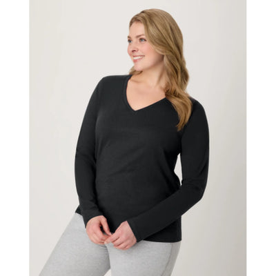 Hanes - Womens Long Sleeve Cotton V-Neck T-Shirt