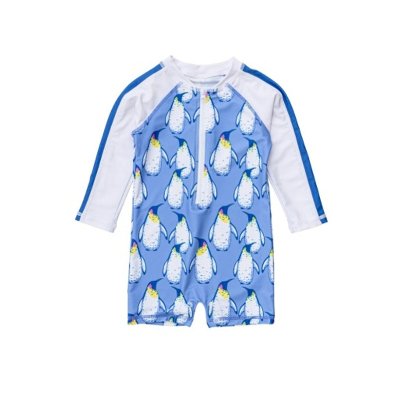 Snapper Rock - Kids Penguin Patrol Long Sleeve Sunsuit