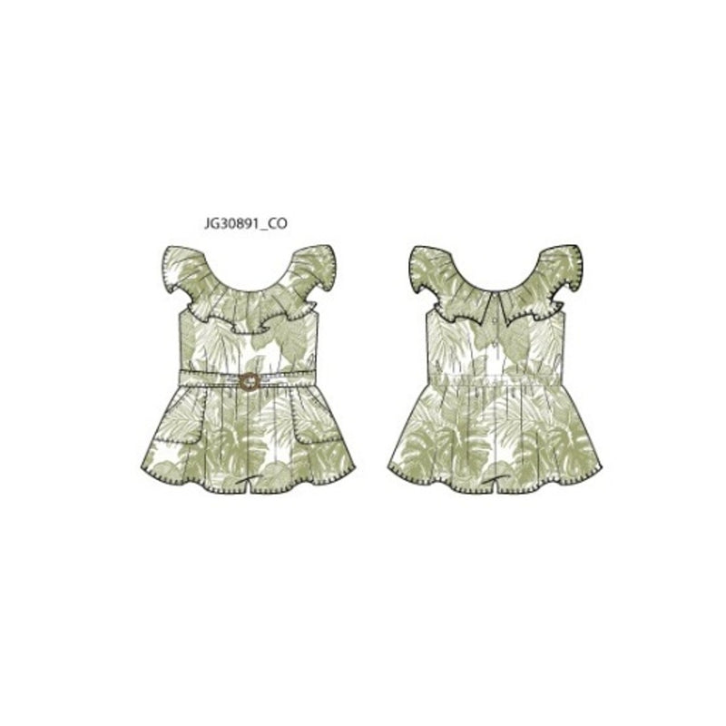 Janie and Jack - Girls with Grn Palm Romper Sm1