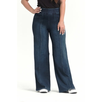 1822 Denim - Womens 30" Mid-Rise Pull-on Wide Leg Jean with Tummy Control