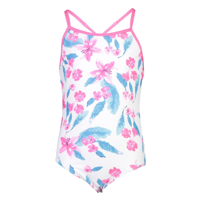 Snapper Rock - Girls Fuschia Lily X Back Tie Swimsuit
