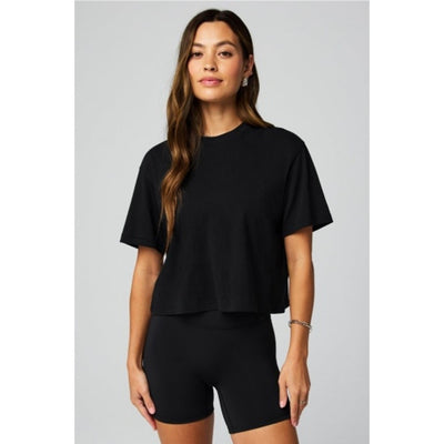 Fabletics - Womens 100% Cotton Boxy Tee - Black