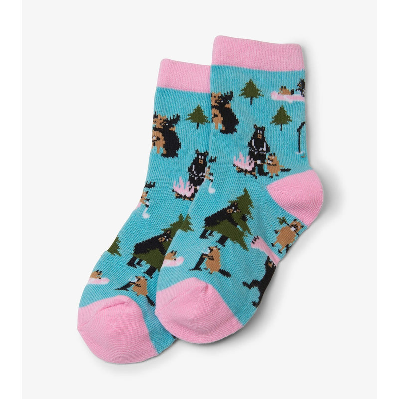 Little Blue House - Life in the Wild Pink Kids Crew Socks