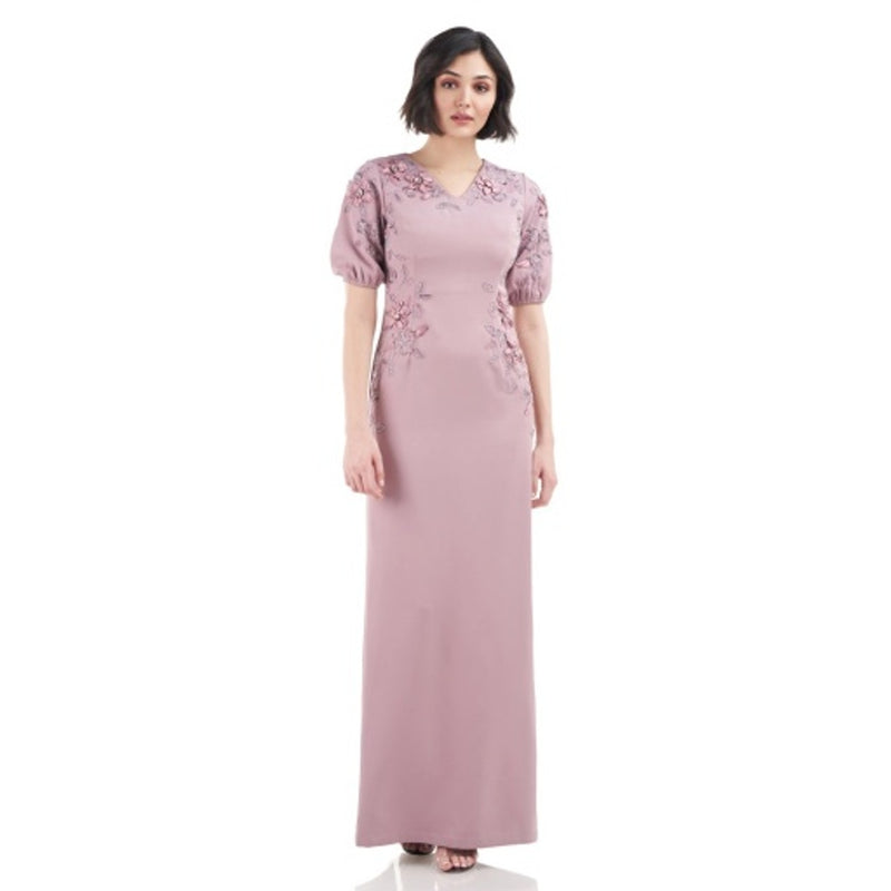 JS Collections - Womens Kaylee Flutter Column Gown