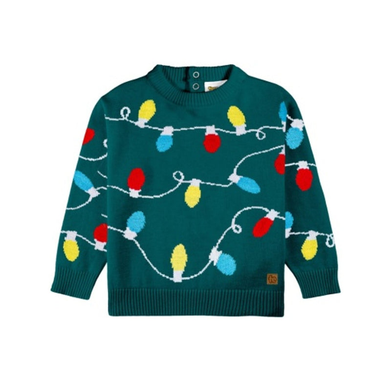 Tipsy Elves - Baby / Toddler Green Christmas Lights Sweater
