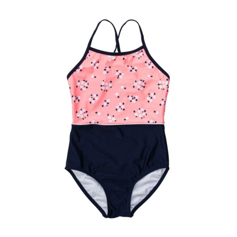 Snapper Rock - Girls Ditsy Coral Classic Crossback Swimsuit