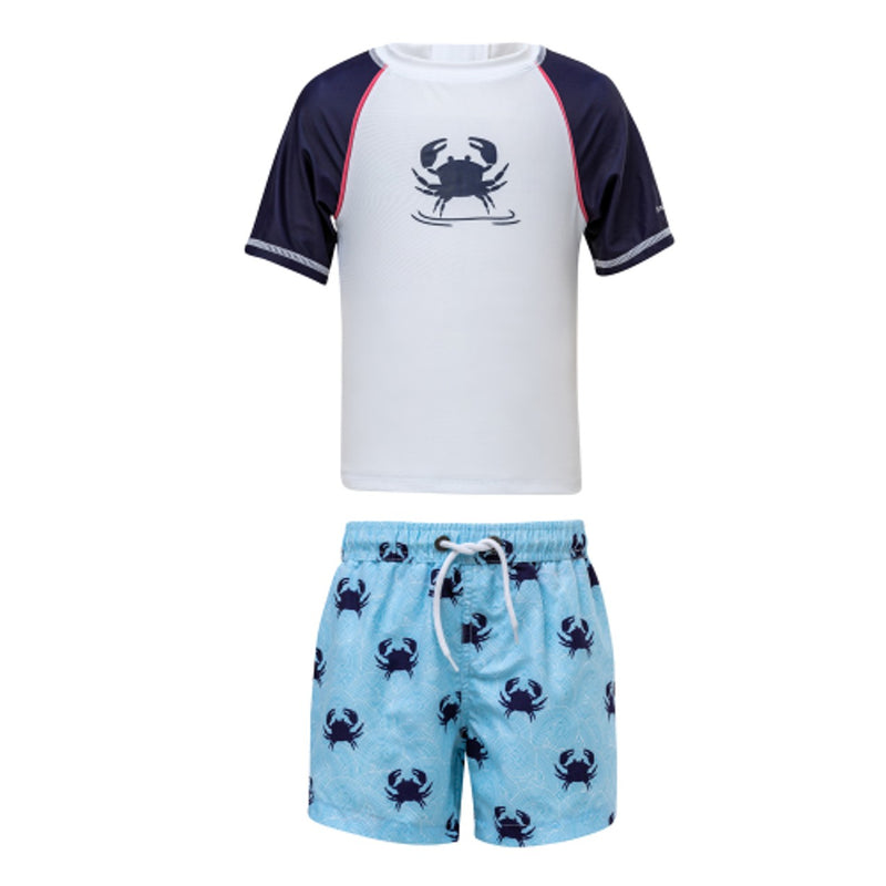 Snapper Rock - Baby Blue Crab Baby Short Sleeve Set