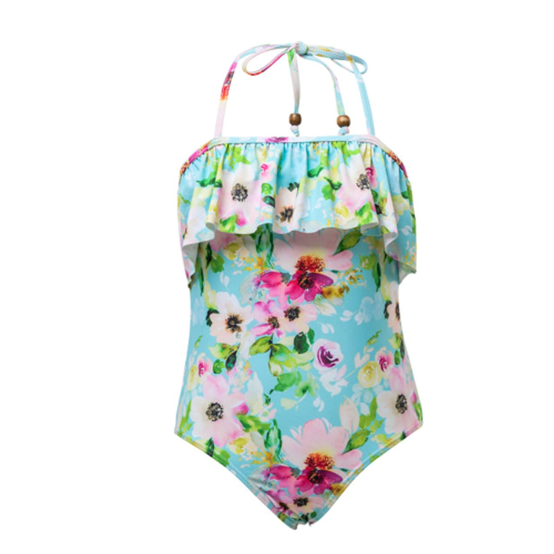 Snapper Rock - Girls Watercolor Floral Frill Halter