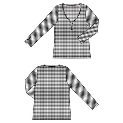 Liverpool Los Angeles - Womens 3/4 Button Slv Henley Knit Top