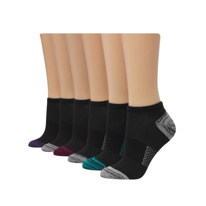 Hanes - Womens X-Temp Women's No Show Socks Extended Sizes 6-Pairs