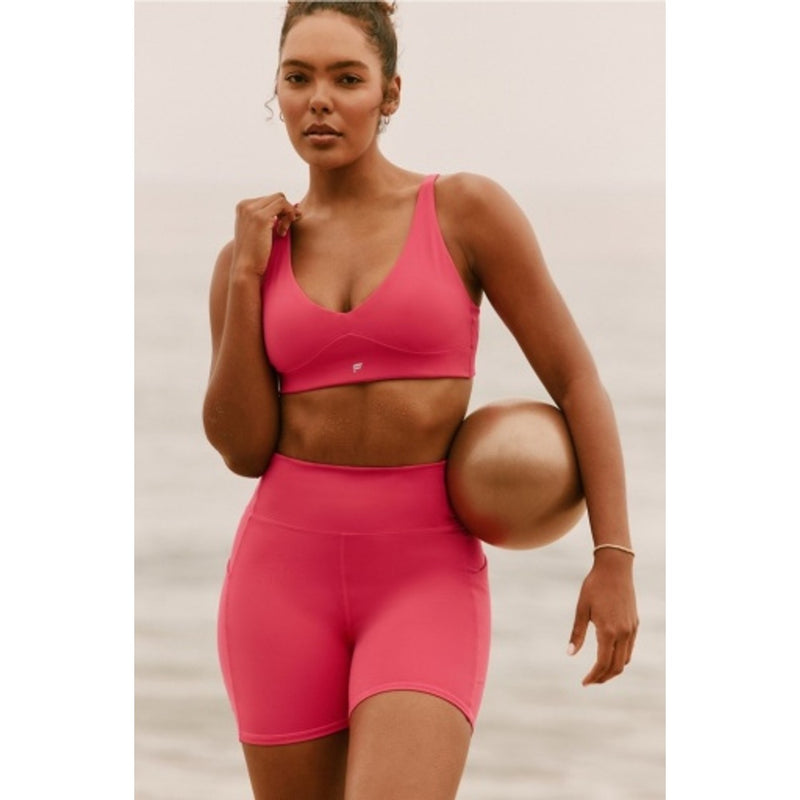 Fabletics - Womens Pureluxe Longline Low Impact Bra - Raspberry Fizz
