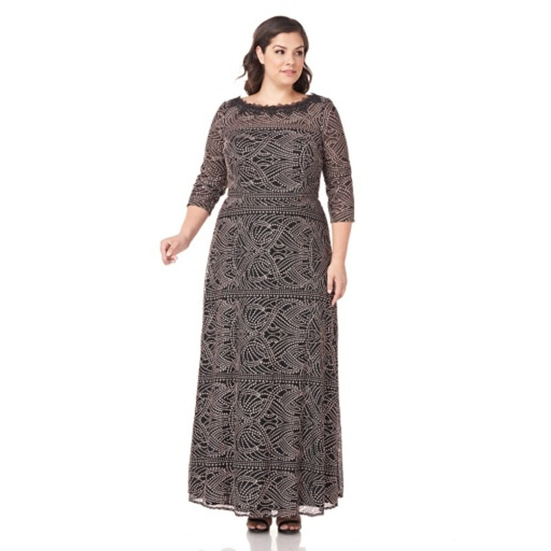 JS Collections - Womens Dotted Gown with Aline Skirt