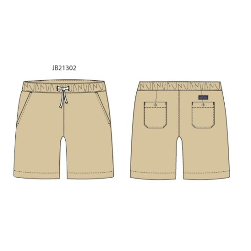Janie and Jack - Boys with X Es Khaki Dobby Raised Stripe Po Short Spbk