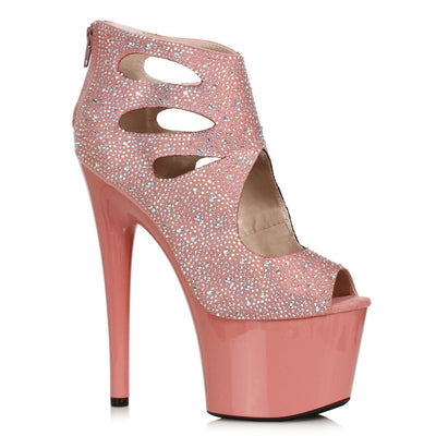 Ellie Shoes - 7" Microfiber Platform with Rhinestones