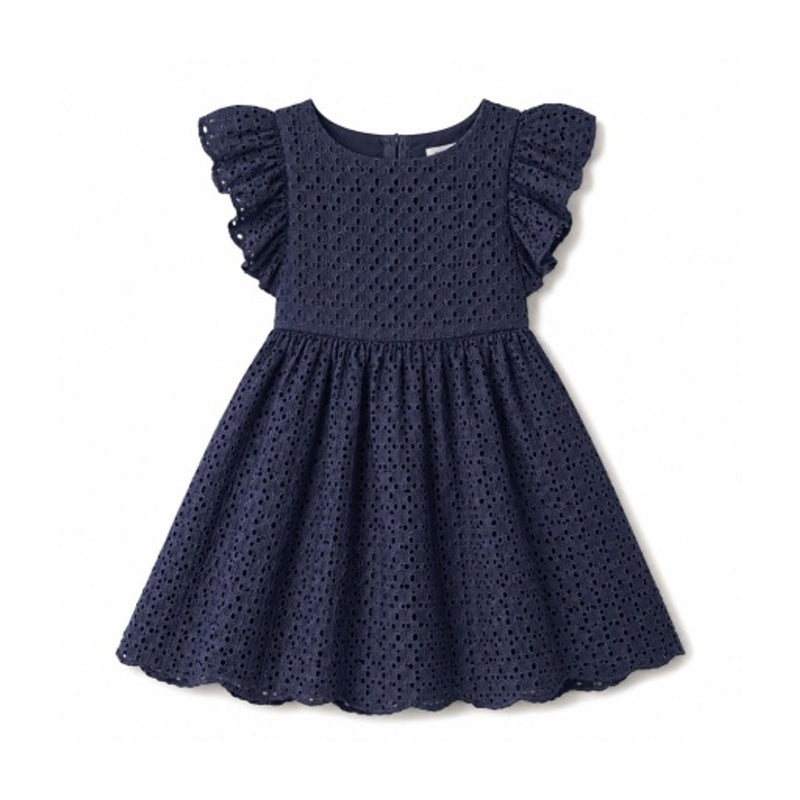 Hope & Henry - Girls Organic Flutter Sleeve Eyelet Dress