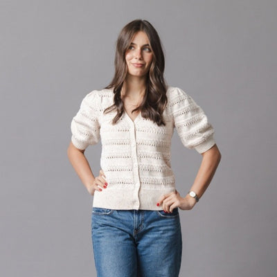 Hope & Henry - Womens Organic Puff Sleeve Sweater