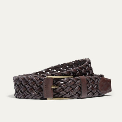 WILL Leather Goods - Mens Leather & Braided Wax Cord Belt