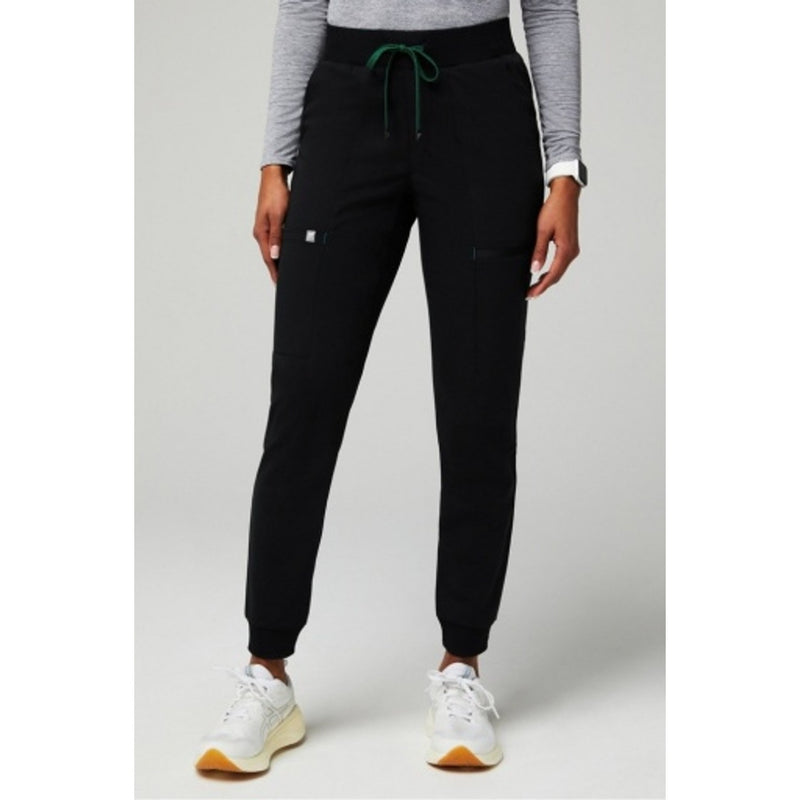 Fabletics - Womens on-Call Scrub Jogger - Black/Hunter Green
