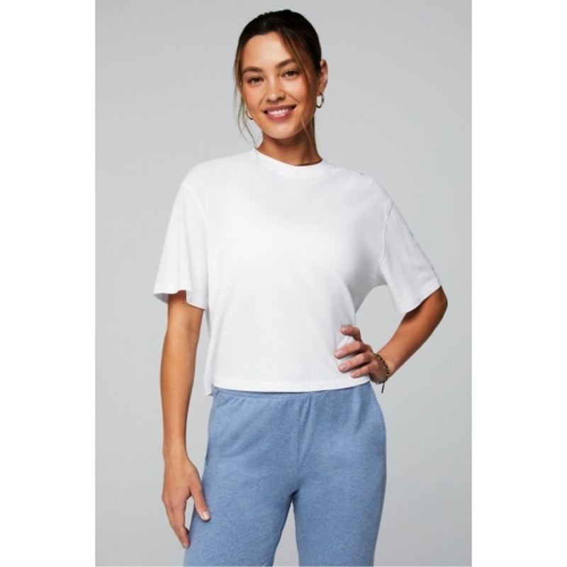 Fabletics - Womens 100% Cotton Boxy Tee - Classic White