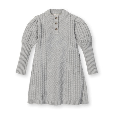Hope & Henry - Girls Organic Mock Neck Button Placket Sweater Dress