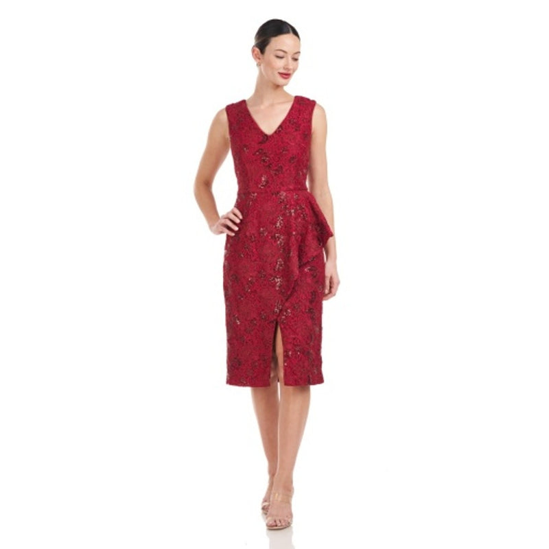 JS Collections - Womens Janet Flounce Cocktail Dress