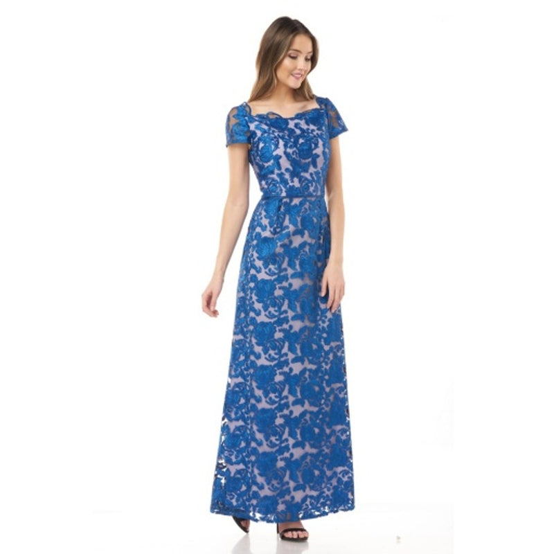 JS Collections - Womens Scalloped Square Neck Aline