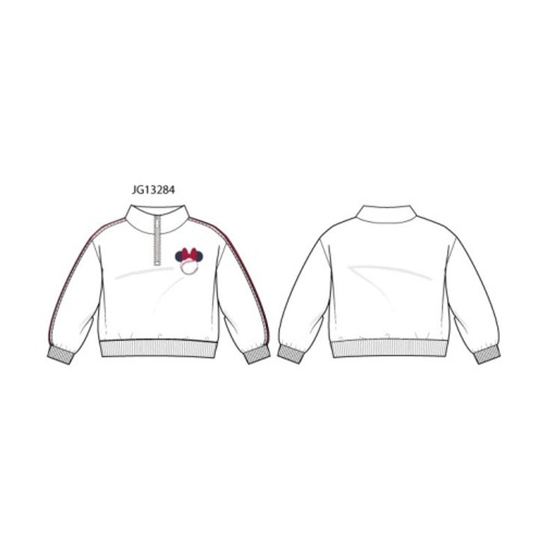 Janie and Jack - Girls K Wht Minnie Qzip Swtshrt Disney
