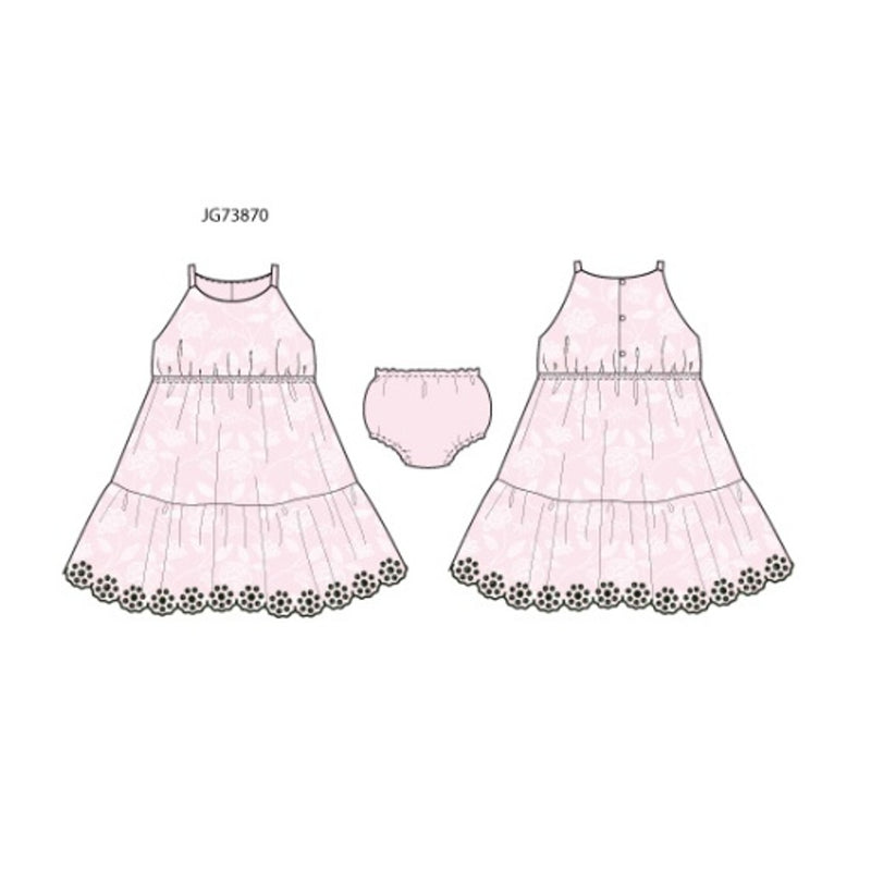 Janie and Jack - Girls with Pnk Emb Halter Dress Pink Opt 1