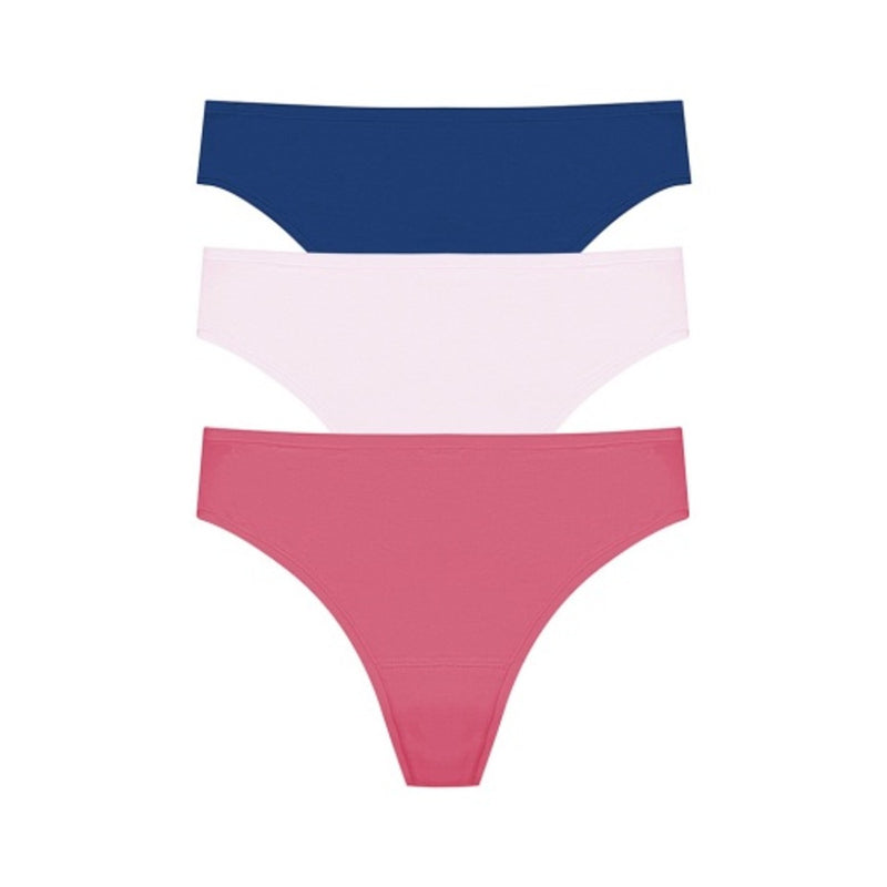 Natori - Womens Bliss Bare Cotton Thong 3-Pack