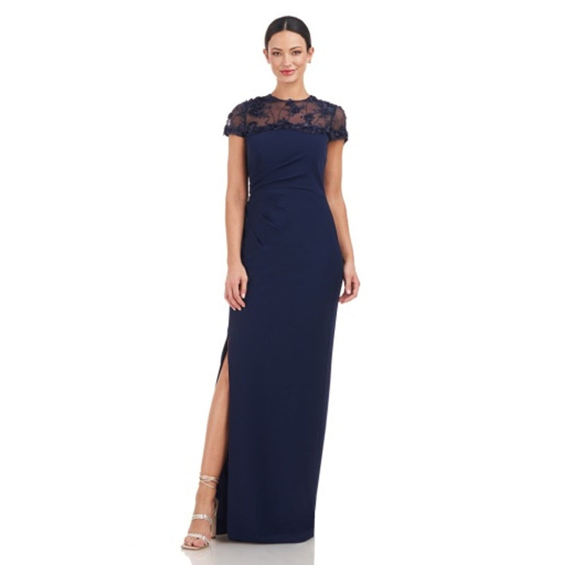 JS Collections - Womens Laney Rosette Yoke Gown