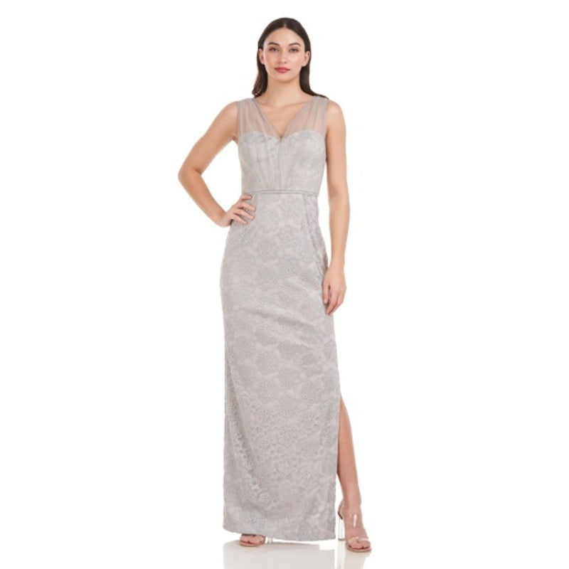 JS Collections - Womens Fallon Overlay a-Line Gown